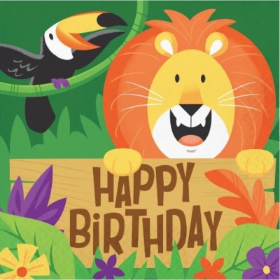 Guardanapos Animais Selva Happy Birthday