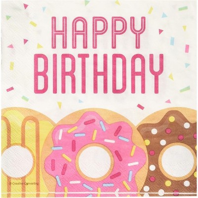  Guardanapos Happy Birthday Donuts