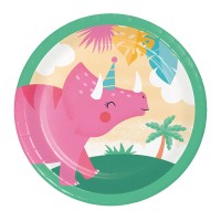 Pratos Pequenos Dinossauros Menina