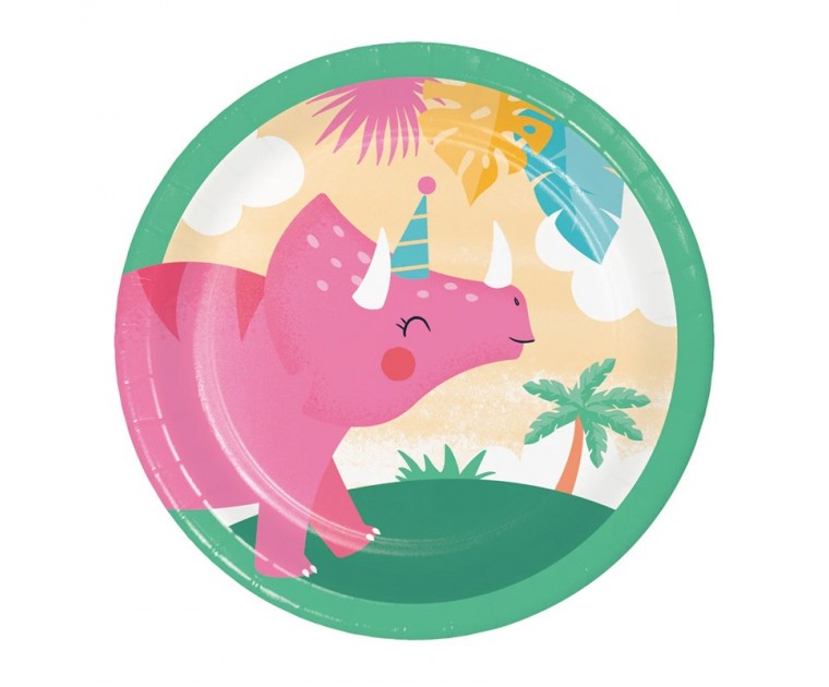 Pratos Pequenos Dinossauros Menina