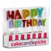 Velas Glitter Happy Birthday