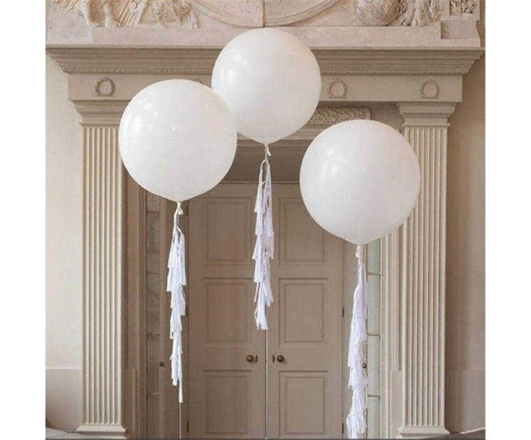 10 Balões Brancos 60 cms