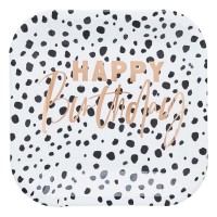 Pratos Dalmata Happy Birthday Rose Gold