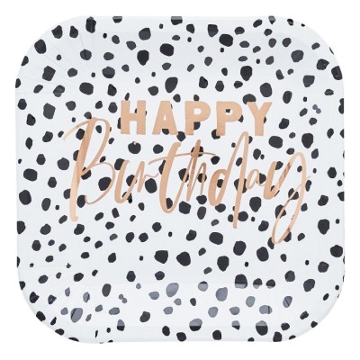 Pratos Dalmata Happy Birthday Rose Gold
