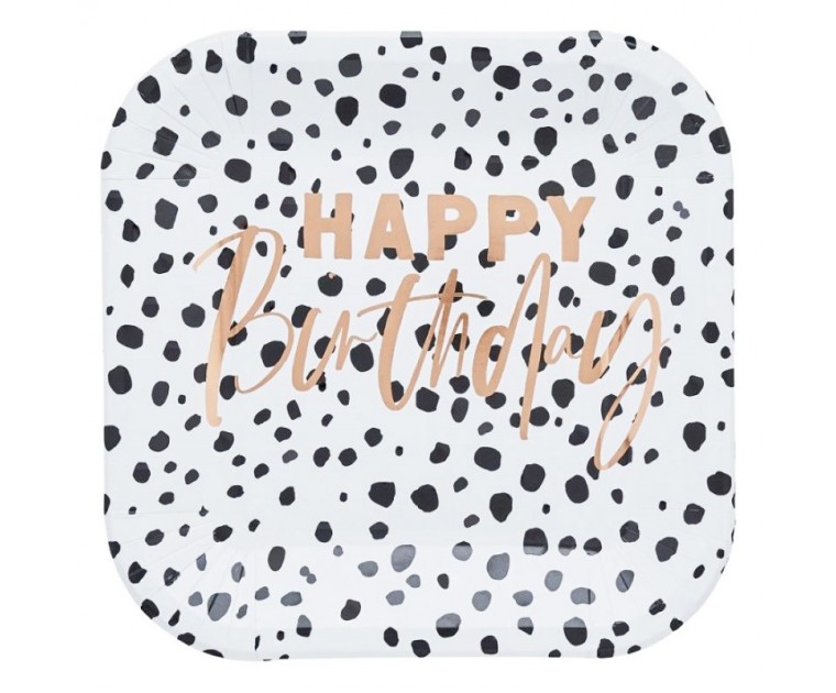 Pratos Dalmata Happy Birthday Rose Gold
