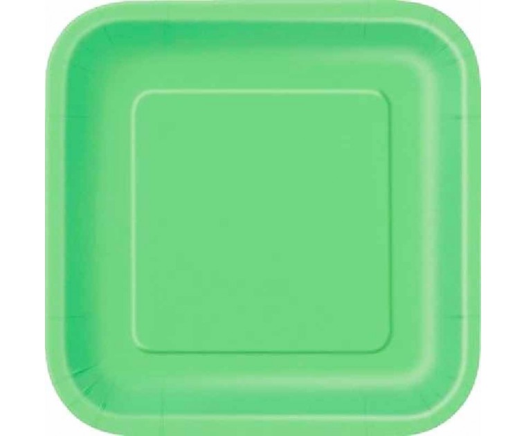 14 Pratos Quadrados Verde Lima