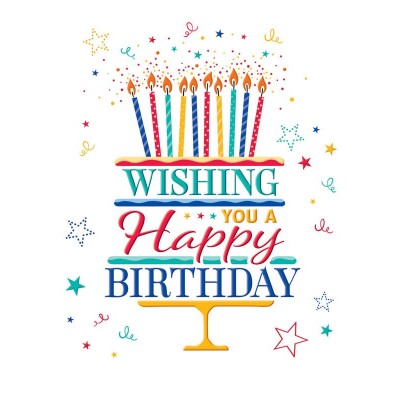 Postal Felicitações Whising Happy Birthday