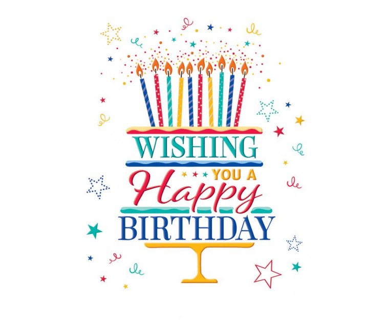 Postal Felicitações Whising Happy Birthday