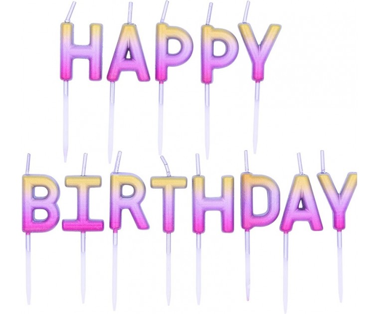 Velas Happy Birthday Ombré Rose Gold