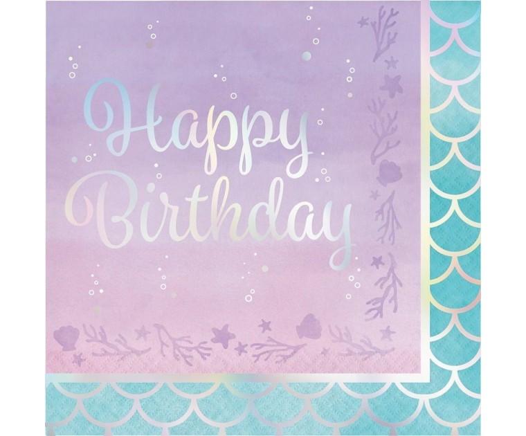 Guardanapos Happy Birthday Iridiscentes