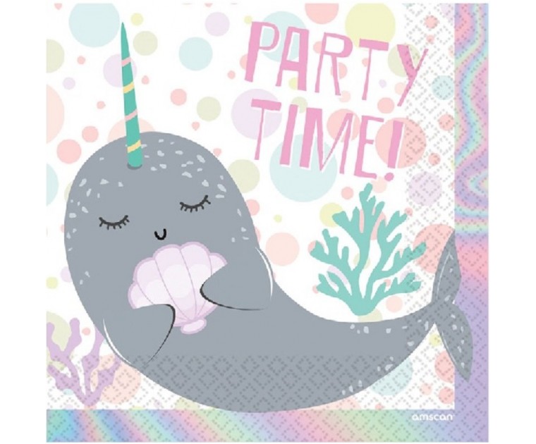 16 Guardanapos NARWHAL