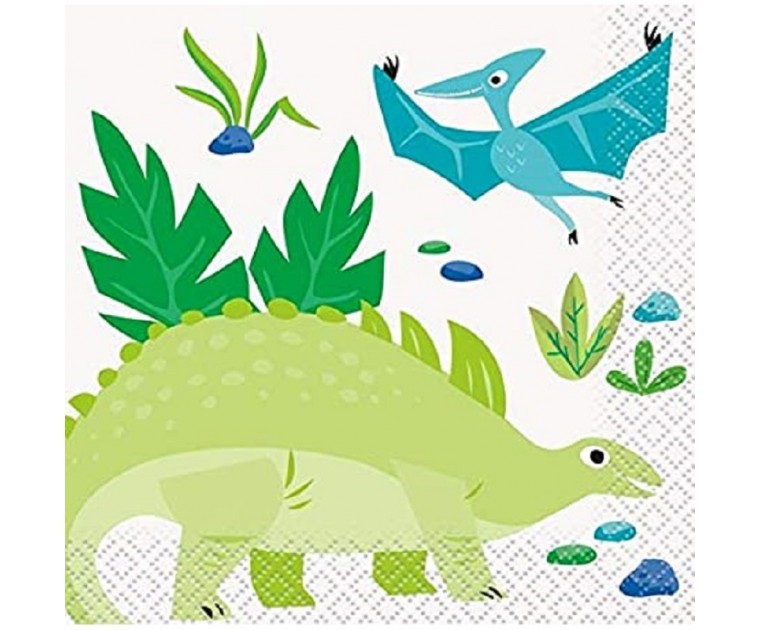 16 Guardanapos Dinossauros Pequenos
