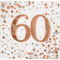 16 Guardanapos Rose Gold 60 Glitter