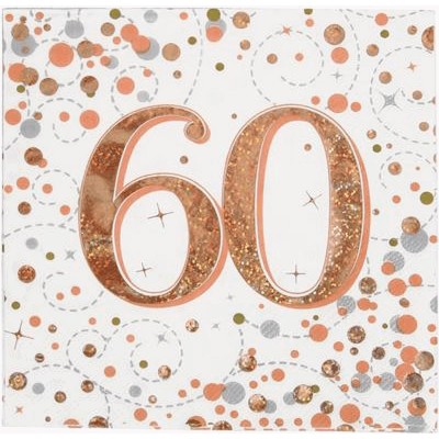 16 Guardanapos Rose Gold 60 Glitter