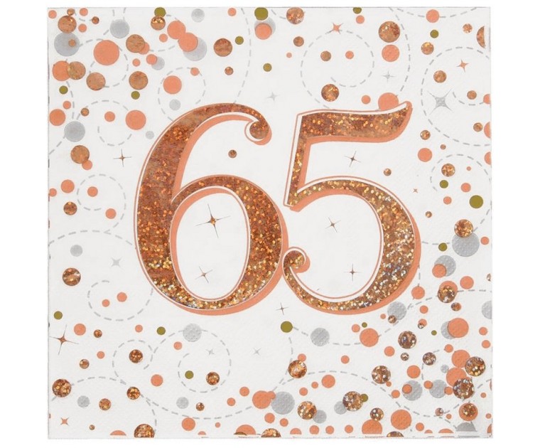 16 Guardanapos Rose Gold 65 Glitter