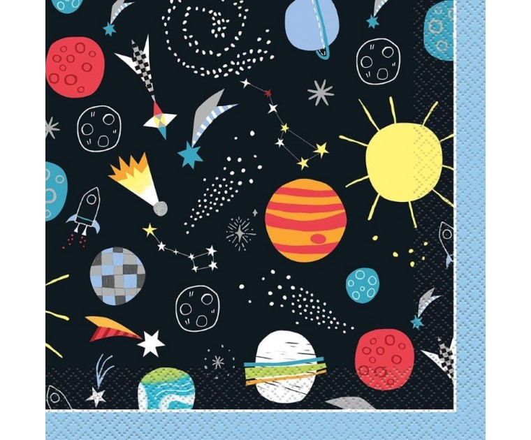 16 Guardanapos Tema Espaço