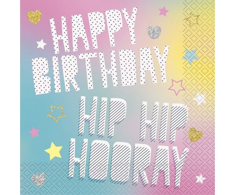 Guardanapos Unicórnio Happy Birthday