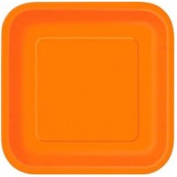 16 Pratos Quadrado Laranja