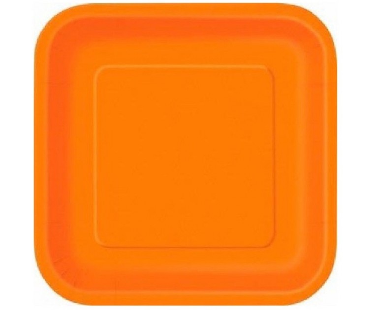 16 Pratos Quadrado Laranja