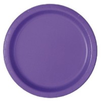 16 Pratos Roxo Neon 22 cms