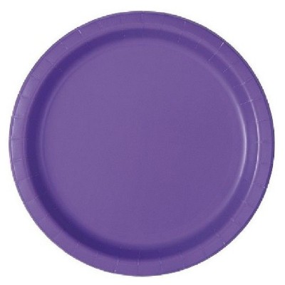 16 Pratos Roxo Neon 22 cms