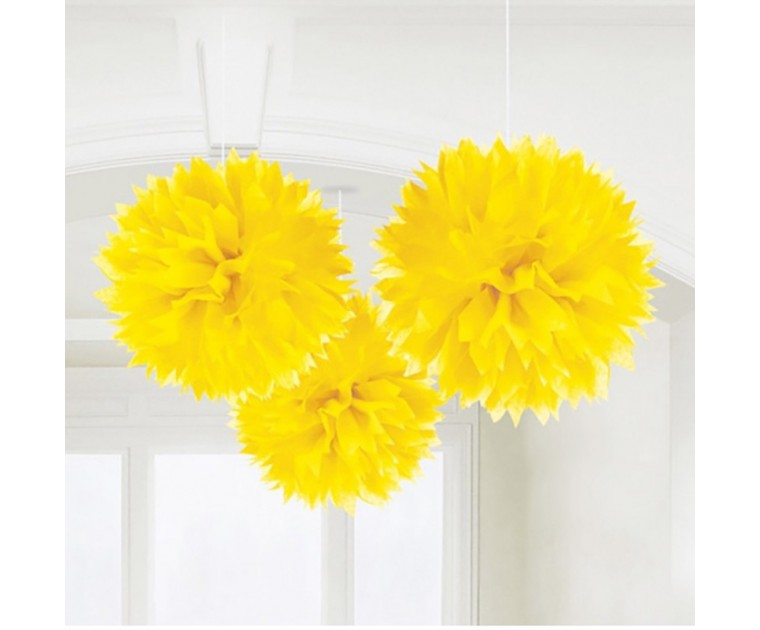 Pack 3 Pompons Amarelos