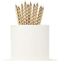 10 Velas Espiral Douradas