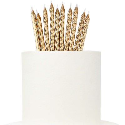 10 Velas Espiral Douradas
