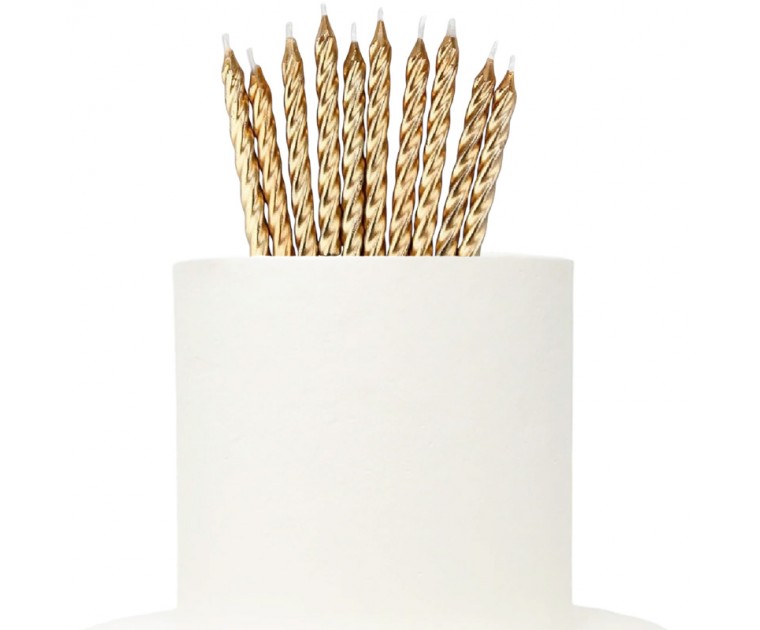 10 Velas Espiral Douradas