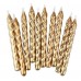 10 Velas Espiral Douradas