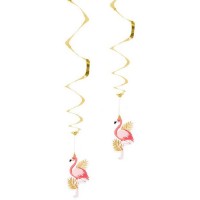 2 Decorações Pendentes Flamingos 85 cms