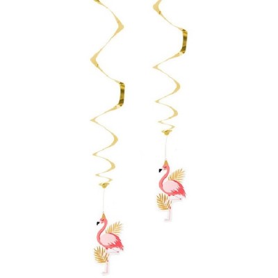 2 Decorações Pendentes Flamingos 85 cms