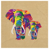 20 Guardanapos Elefantes Coloridos