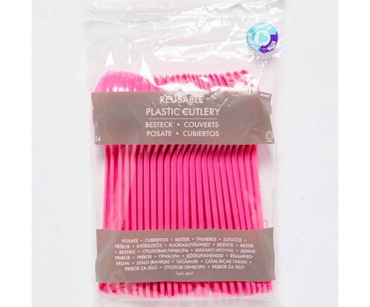 24 Colheres BubbleGum Pink 