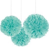 Set de 3 Pompons Verde Água