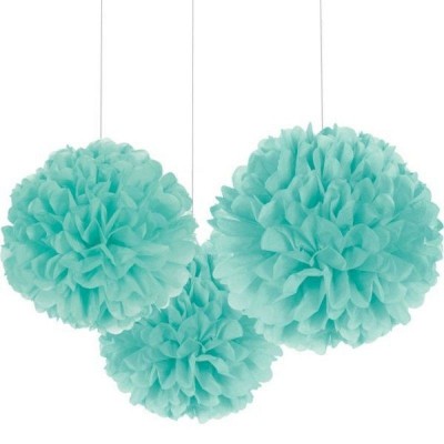 Set de 3 Pompons Verde Água
