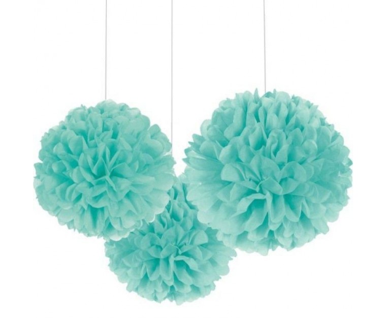 Set de 3 Pompons Verde Água