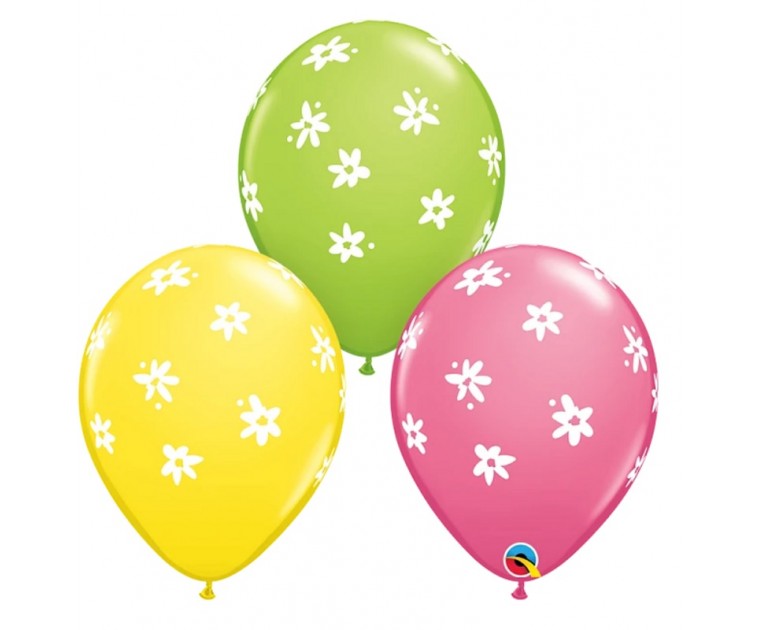 25 Balões Margaridas Multicores