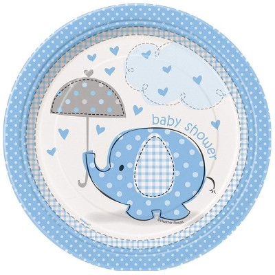 Pratos Baby Shower Elefante Azul