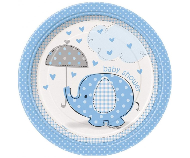 Pratos Baby Shower Elefante Azul
