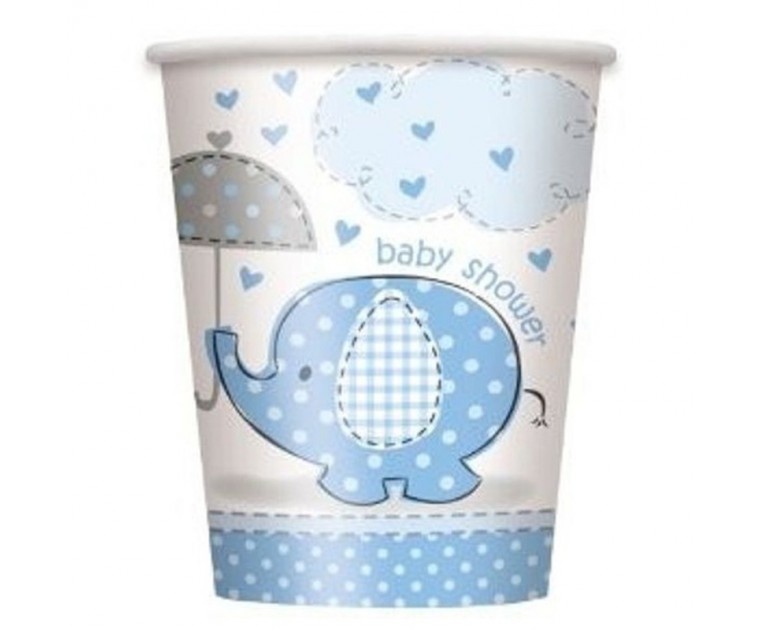 Copos Baby Shower Elefante Azul