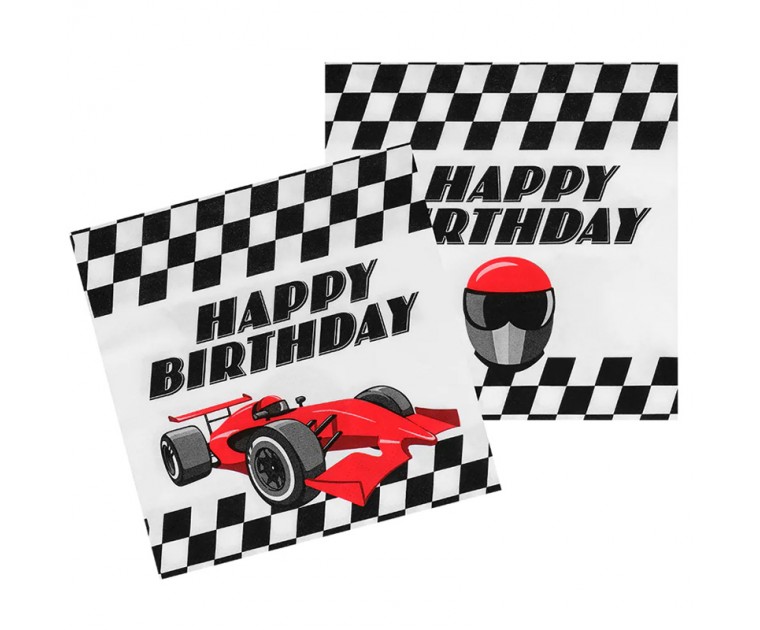 Guardanapos Carros de Corrida Happy Birthday