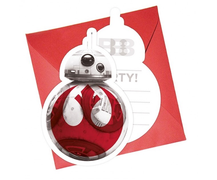 6 Convites Star Wars THE LAST JEDI