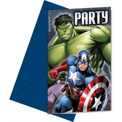 6 Convites com Envelope Avengers 6 Convites com Envelope Avengers