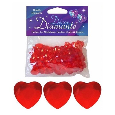 Corações Decorativos Diamante Vermelho 1.2 cms