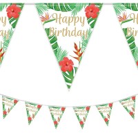 Bandeirolas Tropical Happy Birthday