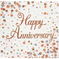 16 Guardanapos Happy Anniversary Bolinhas