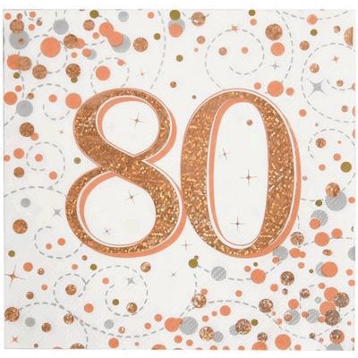 16 Guardanapos Rose Gold 80 Glitter