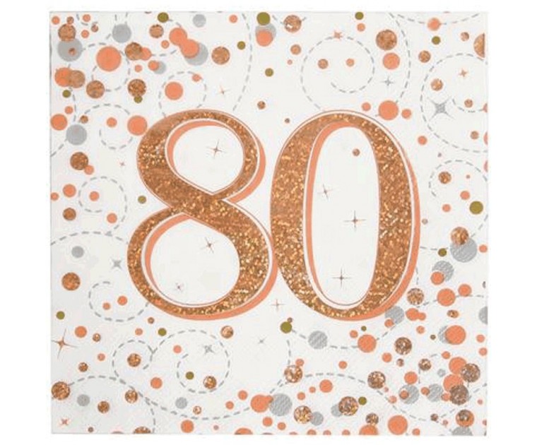 16 Guardanapos Rose Gold 80 Glitter