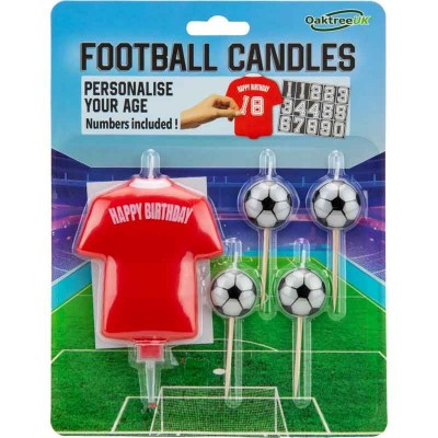 Conj. Velas Personalizáveis Futebol Camisola Vermelha